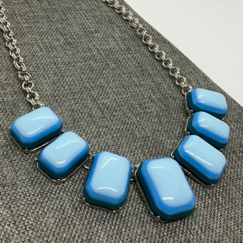 Coldwater Creek Blue Color Block Necklace - Picture 5 of 6